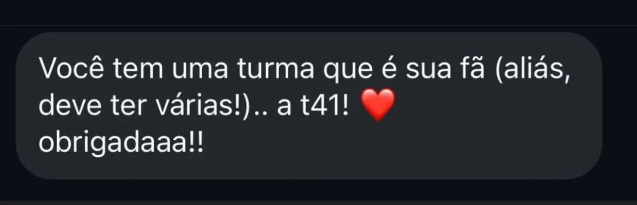 Mensagem real de aluno enviada por WhatsApp — depoimento 2